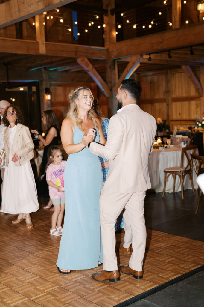 Wedding Reception dancing at North Carolina Barn venue