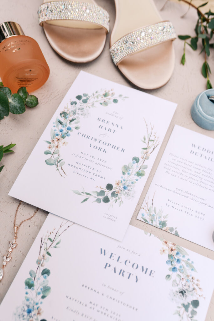 Rustic North Carolina wedding ceremony by pond