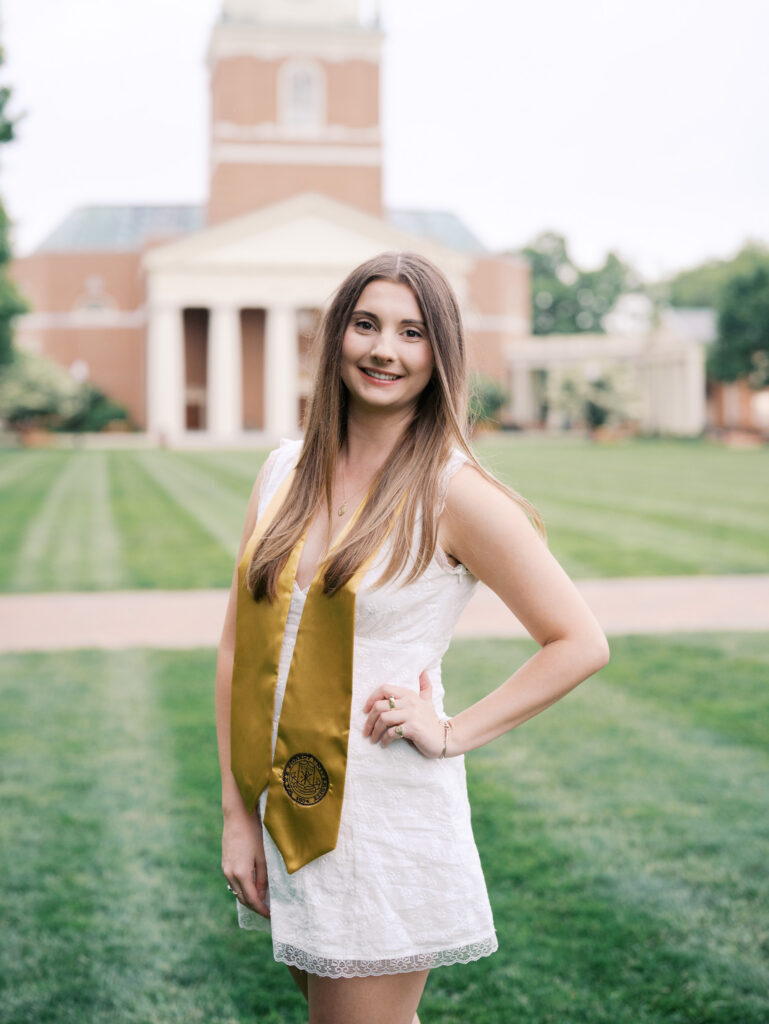 Wake Forest senior photos with natural light and candid expression