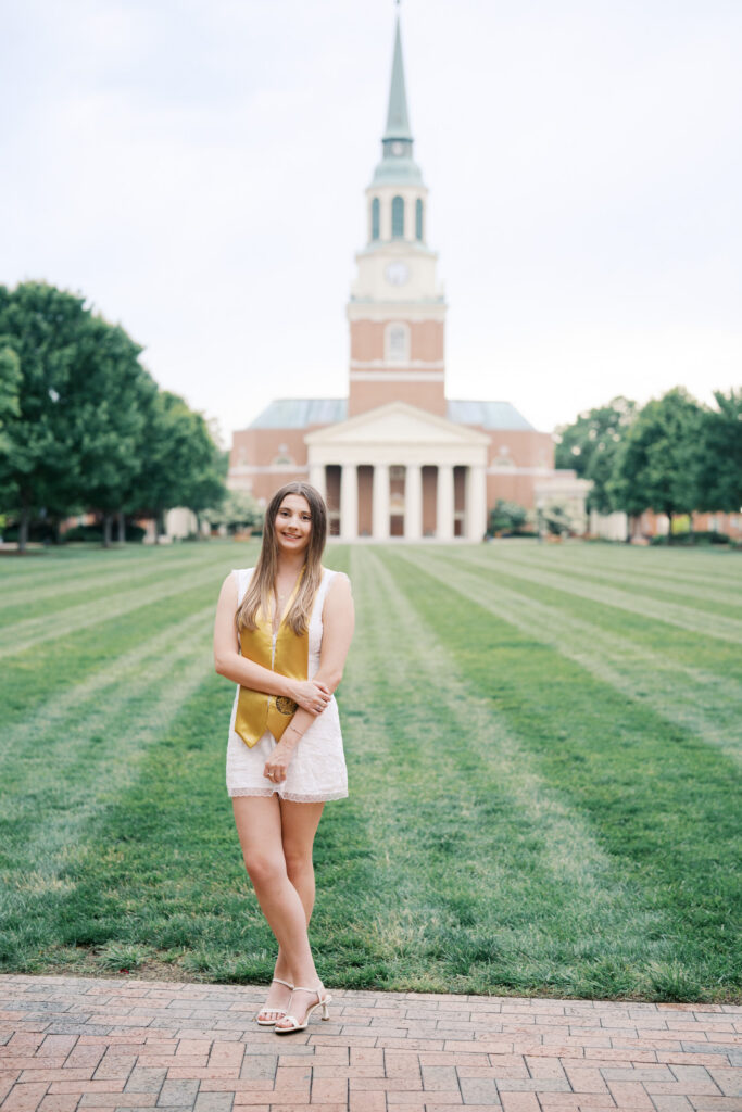 Wake Forest grad session with relaxed and fun posing