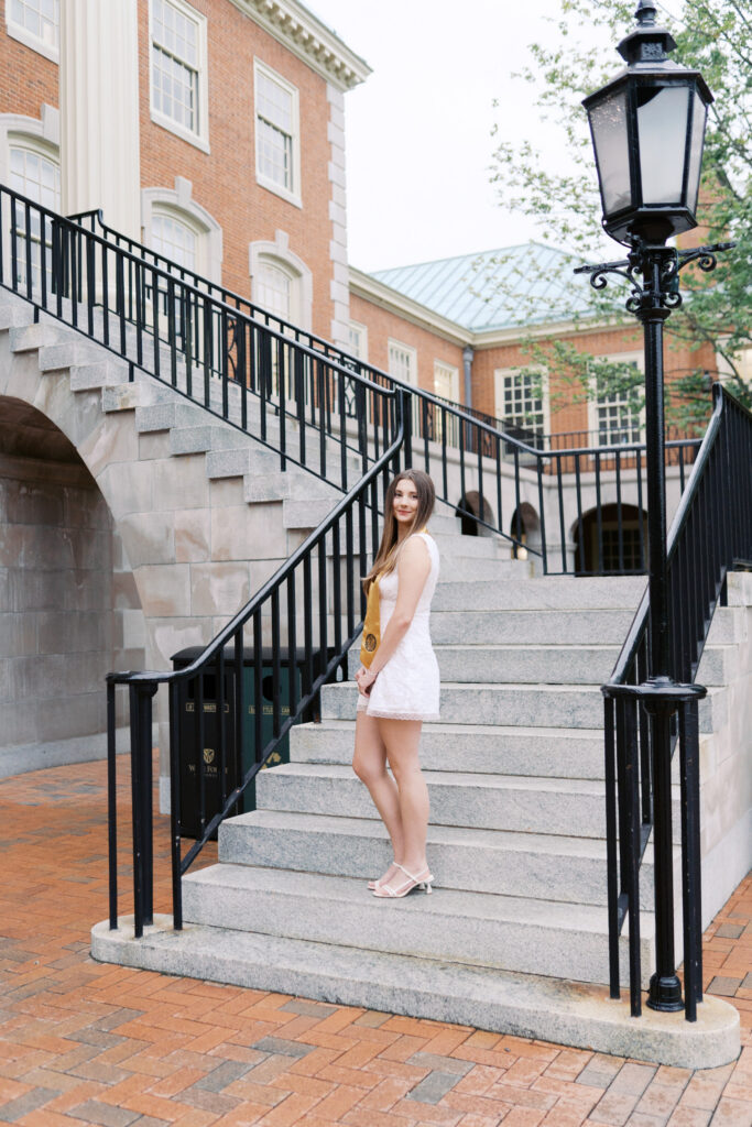 Wake Forest senior photos with natural light and candid expression