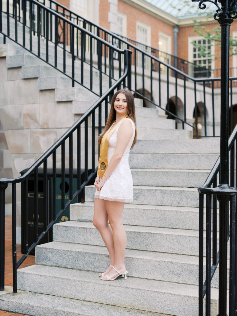 Graduation photos at Wake Forest University during spring season