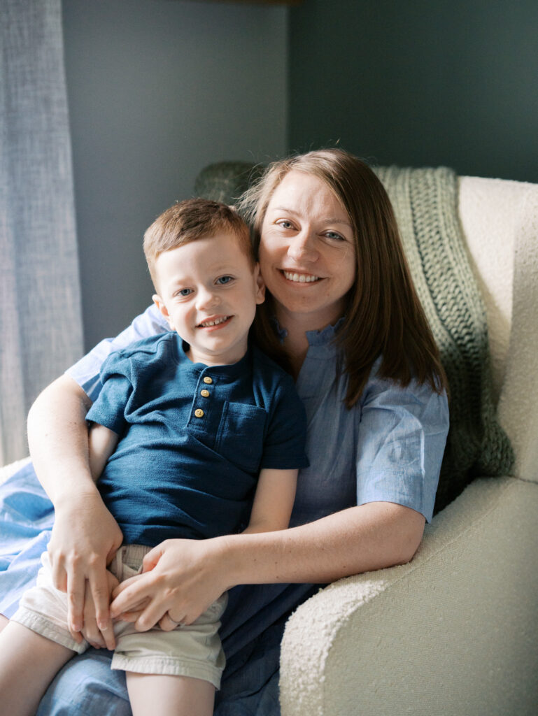 family of four newborn session High Point NC in home