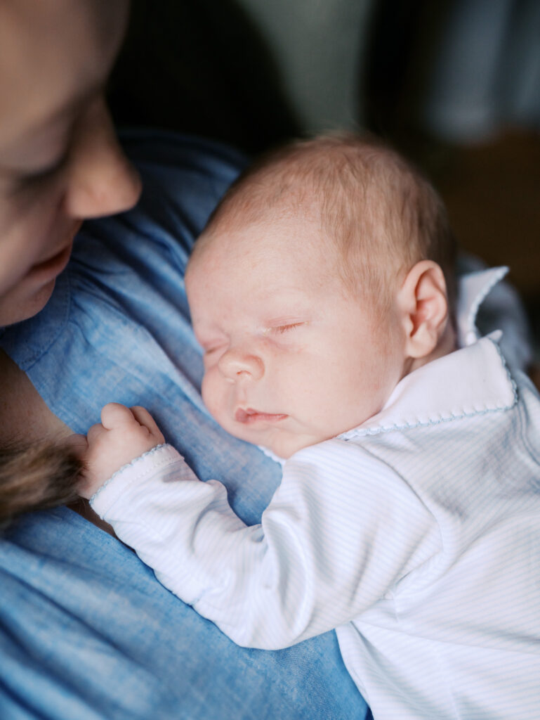 family of four newborn session High Point NC in home