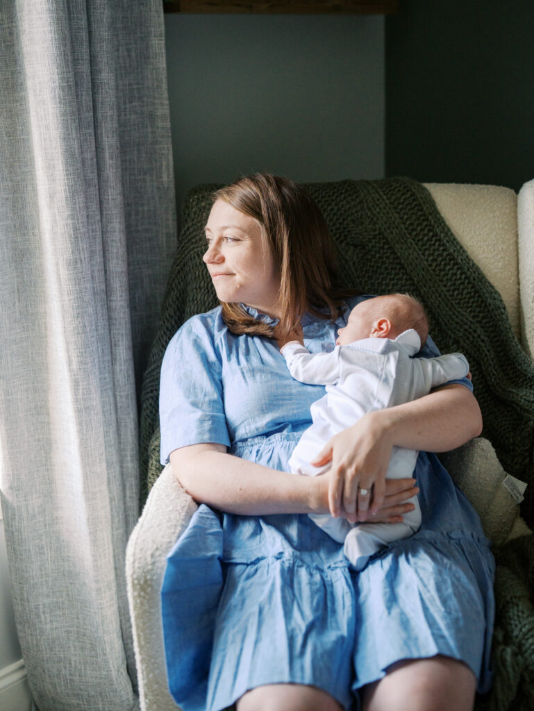family of four newborn session High Point NC in home