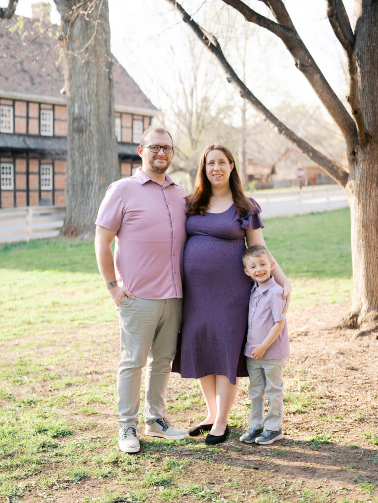Maternity session at Old Salem in Winston-Salem NC