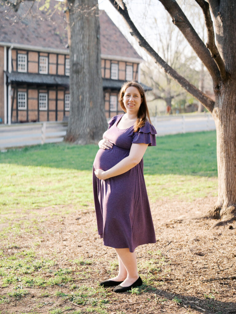 Maternity session at Old Salem in Winston-Salem NC