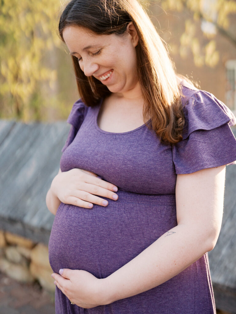 Maternity session at Old Salem in Winston-Salem NC