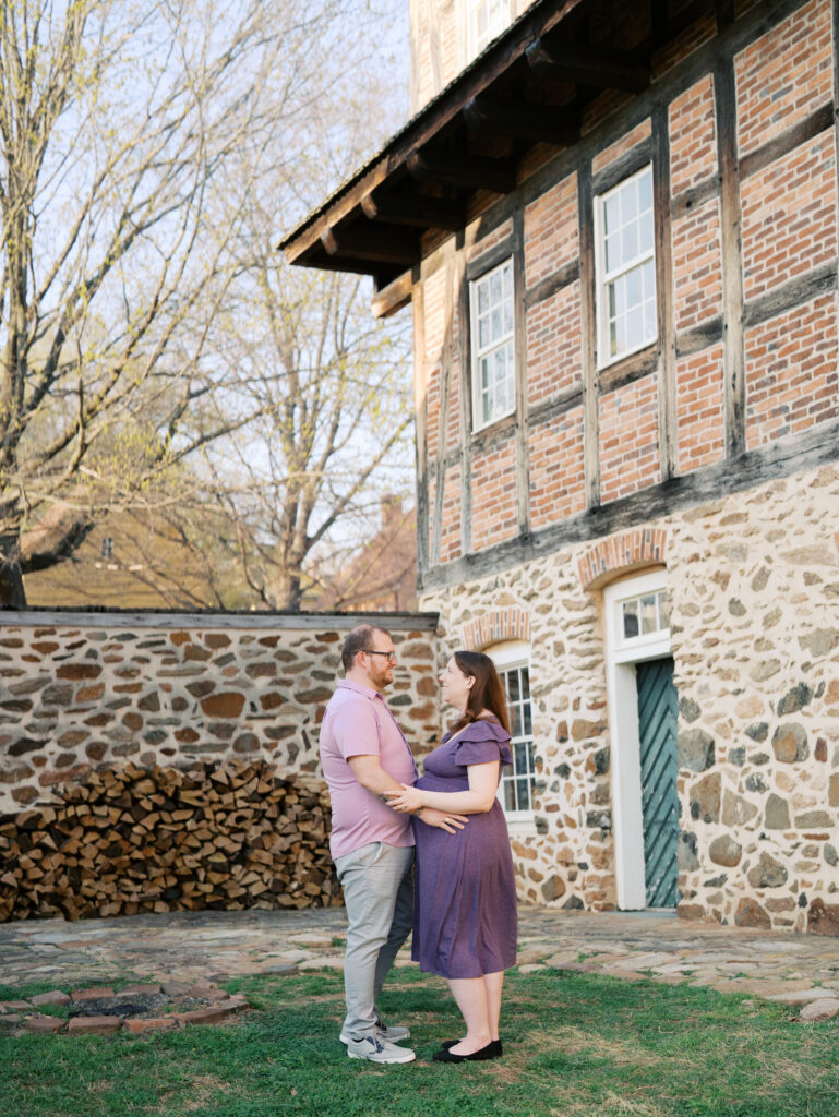 Natural light maternity session with couple in Winston-Salem NC