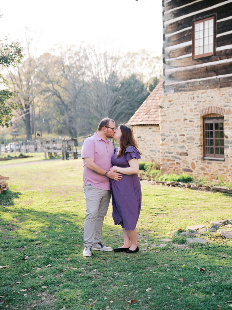 Outdoor maternity photos at Old Salem in Winston-Salem North Carolina