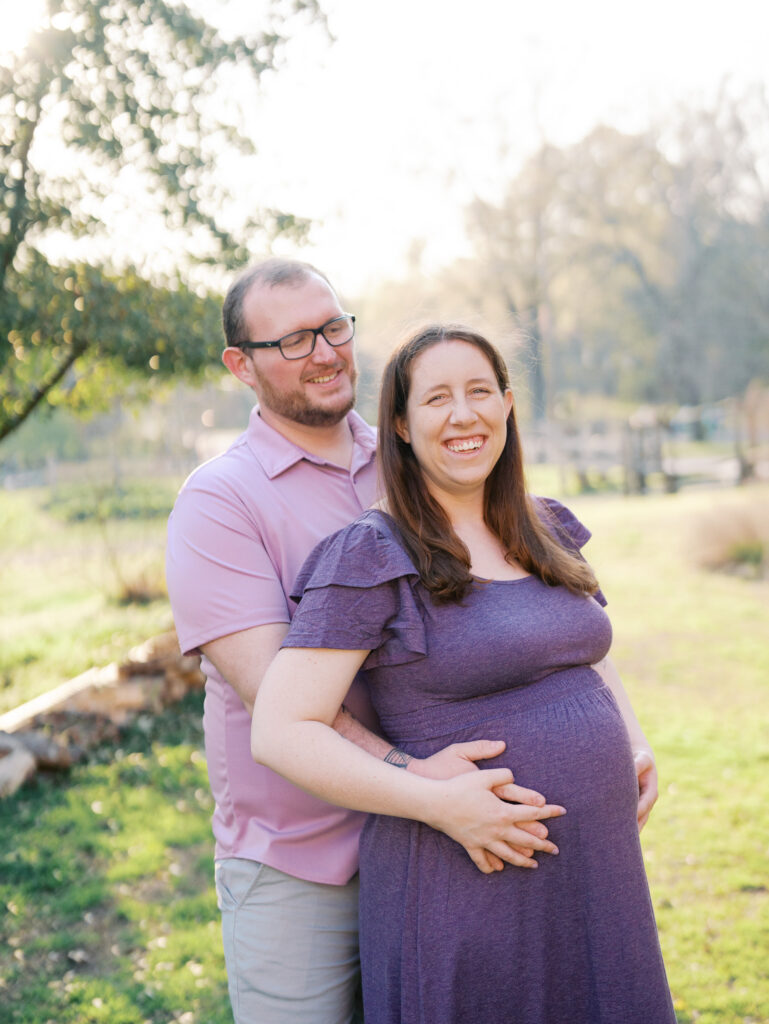 Outdoor maternity photos at Old Salem in Winston-Salem North Carolina