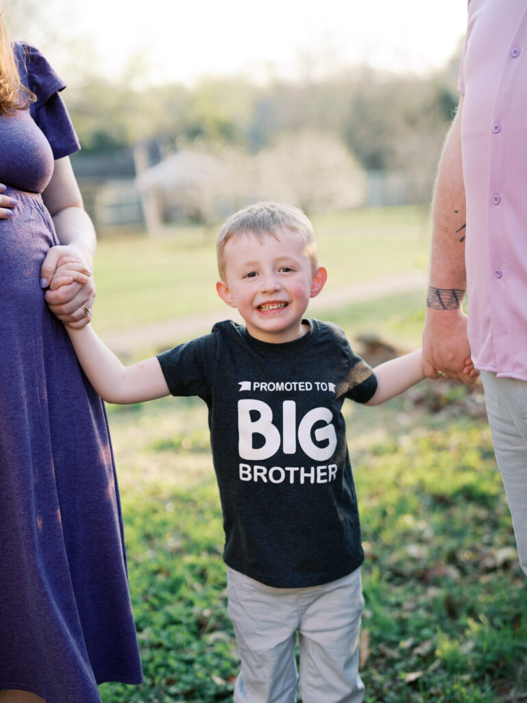 Natural light maternity session with couple in Winston-Salem NC