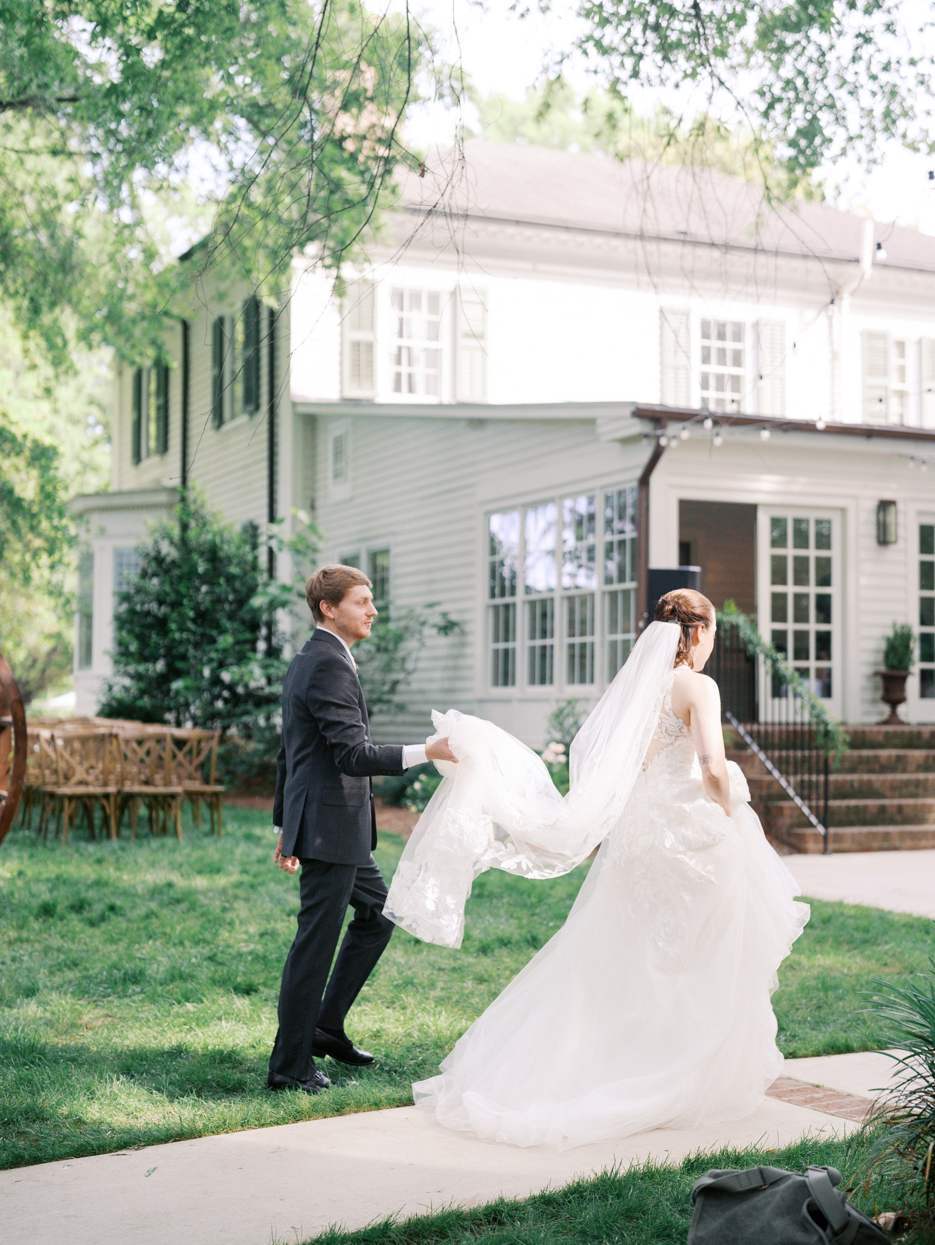 Romantic garden wedding at Holt House in Lexington, North Carolina